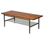 Dutch Modernist Coffee Table with Square Rod Base and Teak Top, 1950s