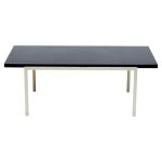 Florence Knoll Coffee Table in White Enameled Steel and Black Laminate, 1952