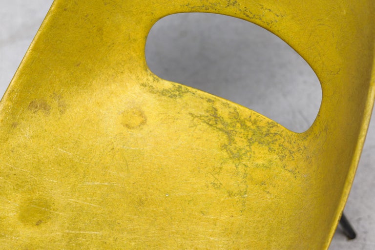 Rare Yellow Fiberglass Tulip Chair by Pierre Guariche for Steiner, 1950s - Image 9