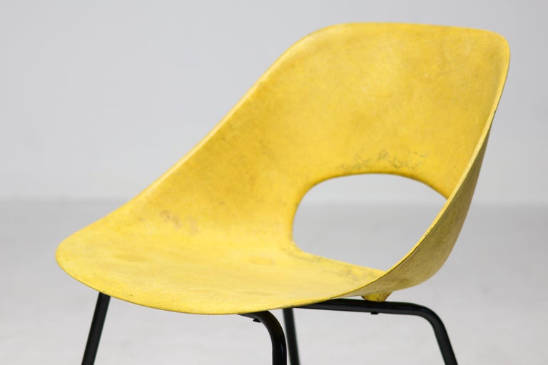 Rare Yellow Fiberglass Tulip Chair by Pierre Guariche for Steiner, 1950s - Image 3