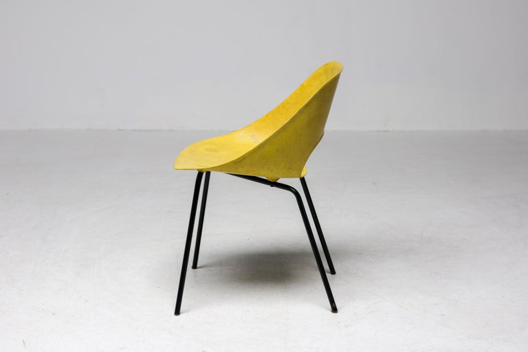 Rare Yellow Fiberglass Tulip Chair by Pierre Guariche for Steiner, 1950s - Image 4