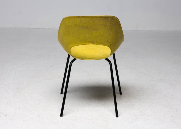 Rare Yellow Fiberglass Tulip Chair by Pierre Guariche for Steiner, 1950s - Image 7
