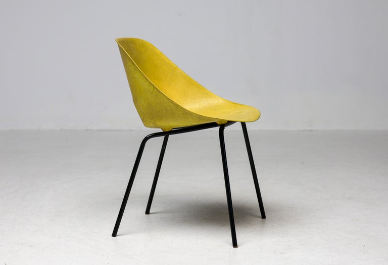 Rare Yellow Fiberglass Tulip Chair by Pierre Guariche for Steiner, 1950s - Image 8