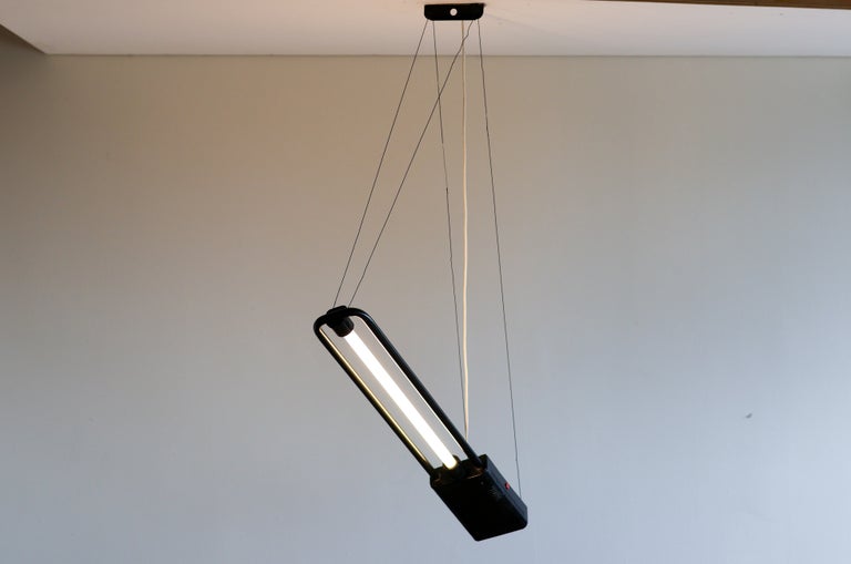 Gian Nicola Gigante for Zerbetto — Adjustable Fluorescent Pendant, Italy, 1980s - Image 7