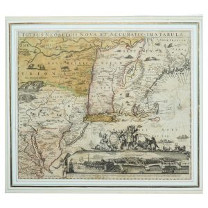 Rare Original Map of New Amsterdam (New York) – “Restitutio”, ca. 1674 –