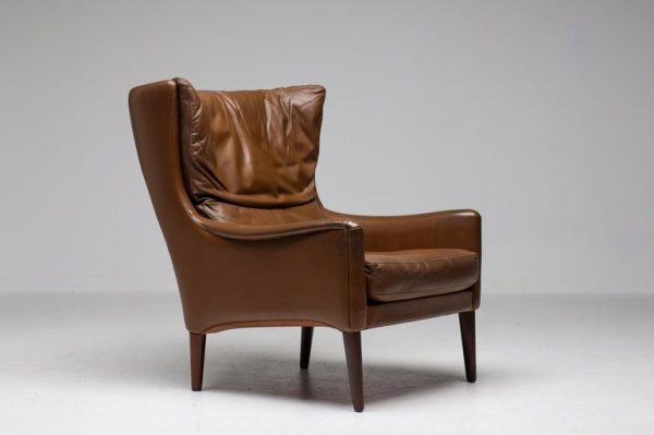 Danish Lounge Chair in Natural Leather - Image 10