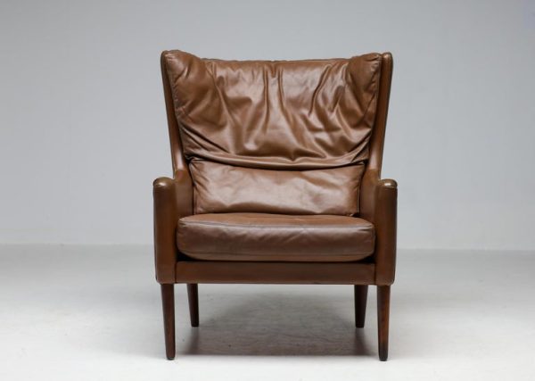 Danish Lounge Chair in Natural Leather - Image 2