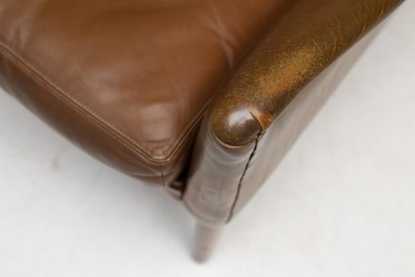 Danish Lounge Chair in Natural Leather - Image 7