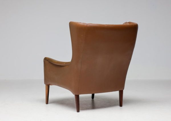 Danish Lounge Chair in Natural Leather - Image 6