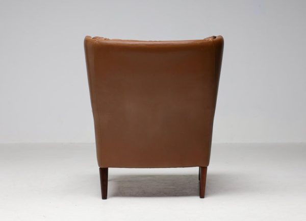 Danish Lounge Chair in Natural Leather - Image 9