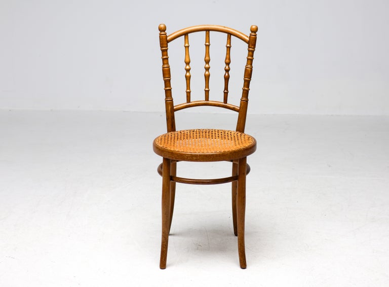 Pair of Jacob & Josef Kohn Bentwood and Rattan Chairs, circa 1950 - Image 5