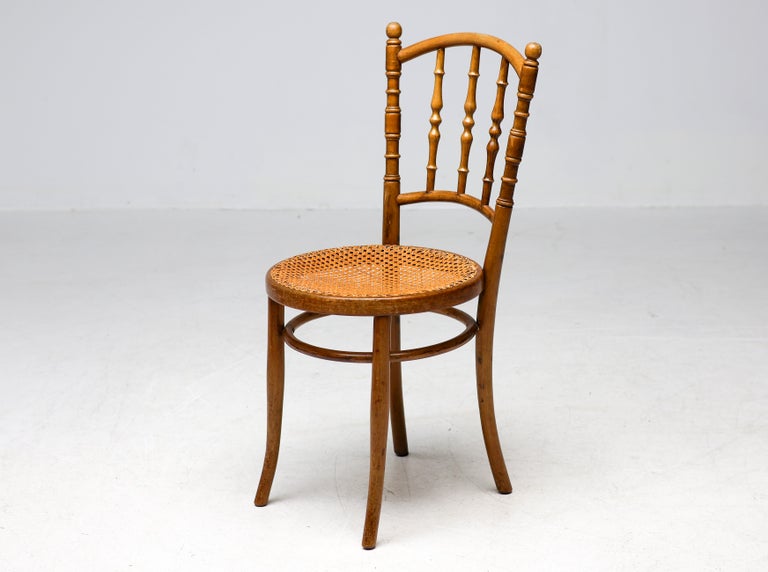 Pair of Jacob & Josef Kohn Bentwood and Rattan Chairs, circa 1950 - Image 2