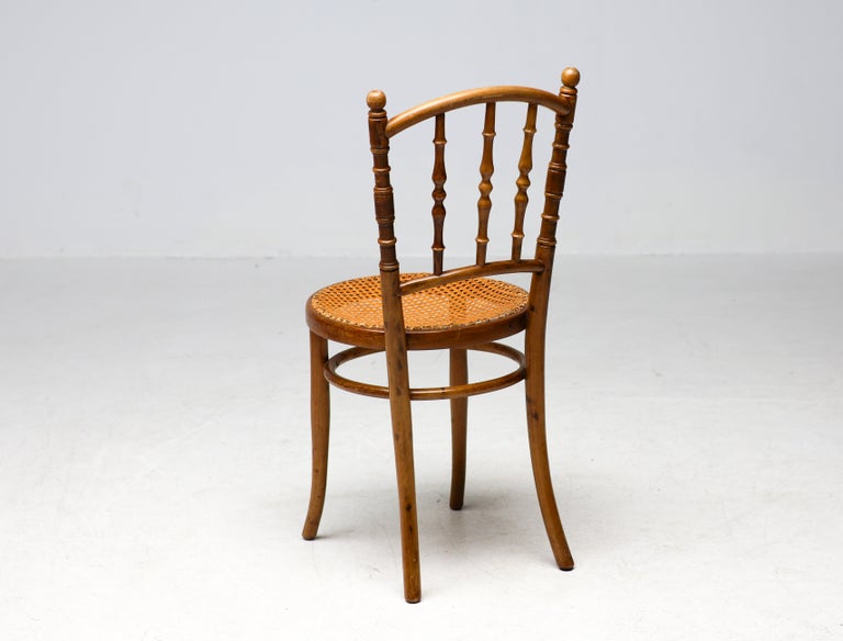 Pair of Jacob & Josef Kohn Bentwood and Rattan Chairs, circa 1950 - Image 3