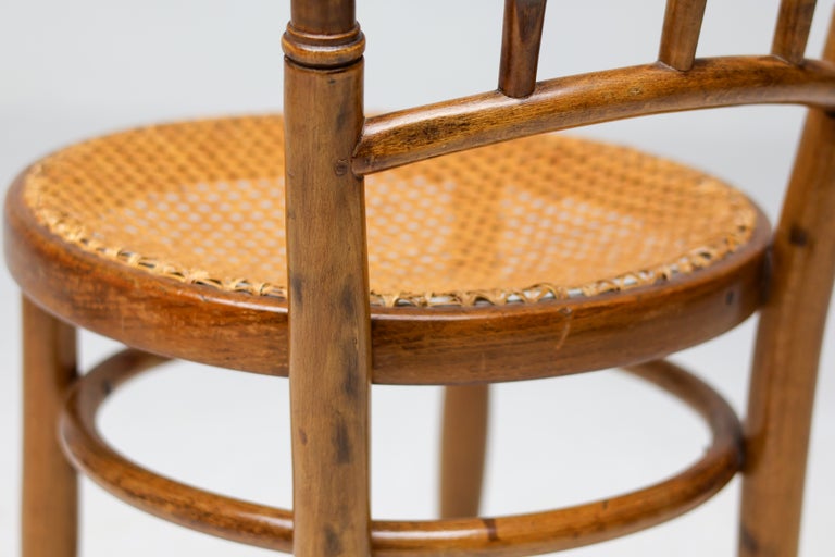 Pair of Jacob & Josef Kohn Bentwood and Rattan Chairs, circa 1950 - Image 9