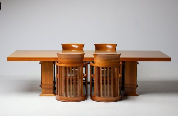Cassina Taliesin Dining Table with 4 Barrel Chairs by Frank Lloyd Wright - Image 19