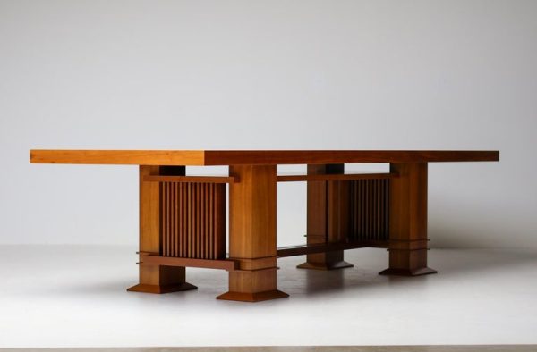 Cassina Taliesin Dining Table with 4 Barrel Chairs by Frank Lloyd Wright - Image 6