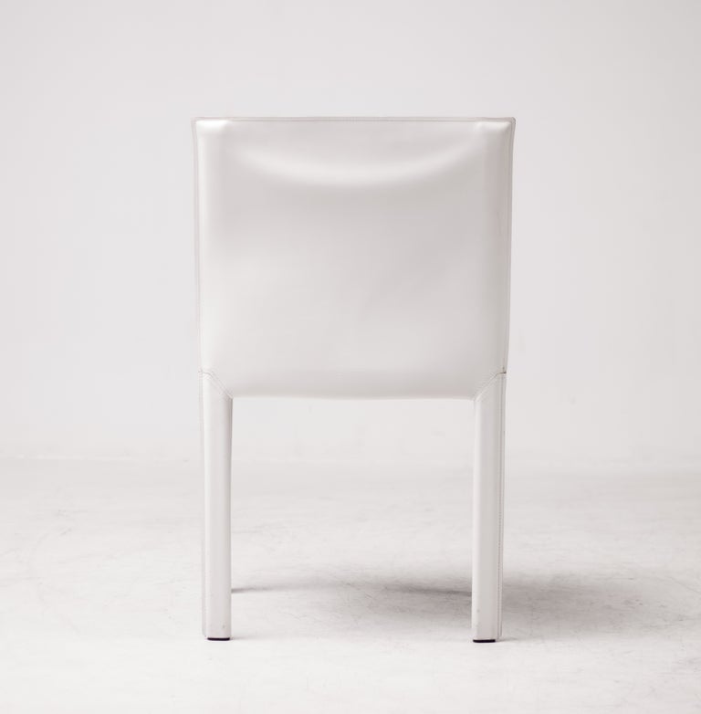 Set of Eight Pasqualina White Leather Dining Chairs by Grazzi & Bianchi, Italy - Image 7