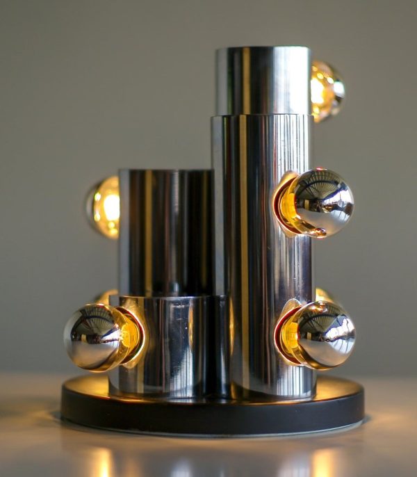 Italian Chrome Cylinders Table Lamp, 1965 - Image 8