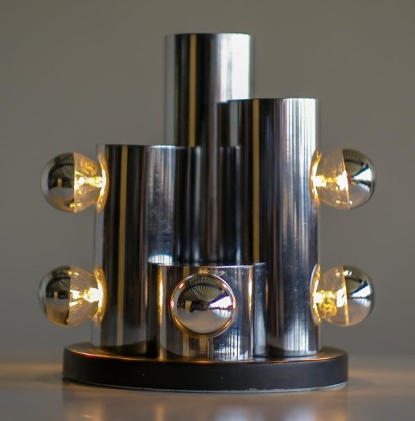 Italian Chrome Cylinders Table Lamp, 1965 - Image 2