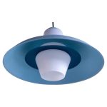 Philips Sky Blue Frosted Glass Pendant by Louis Kalff