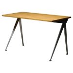 Jean Prouvé Compass Direction Desk Limited RAW Steel and Natural Oak by Vitra