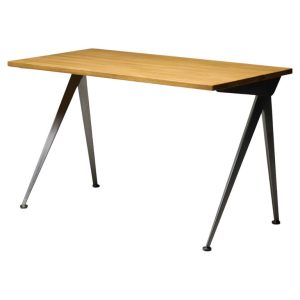 Jean Prouvé Compass Direction Desk Limited RAW Steel and Natural Oak by Vitra