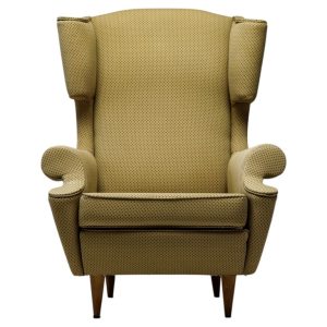 Italian Monumental Wingback Chair by I.S.A. Bergamo, circa 1950
