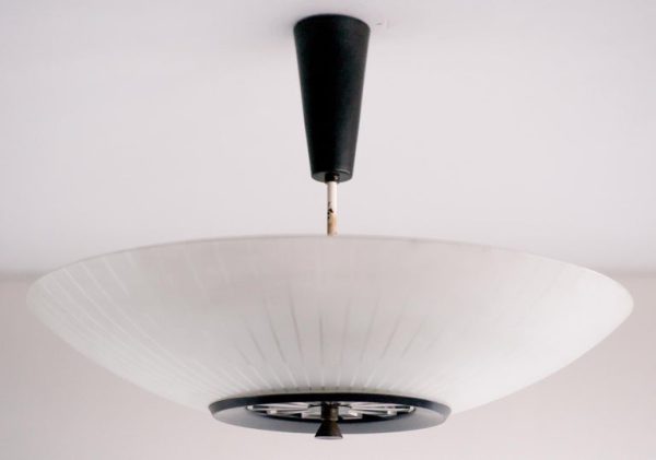 Rare Large Glass Pendant by Louis Kalff for Philips, Mid-Century Modern Icon - Image 9