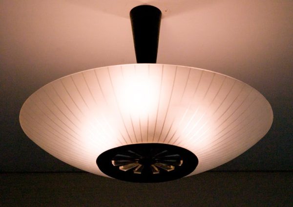 Rare Large Glass Pendant by Louis Kalff for Philips, Mid-Century Modern Icon - Image 2