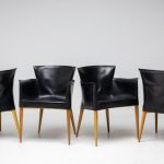 Set of Four Vela Leather Armchairs by Carlo Bartoli - Image 9