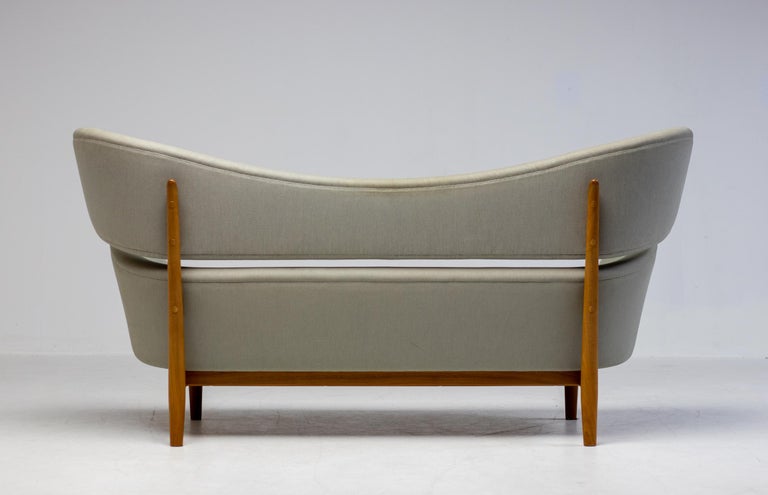 Early Baker Sofa by One Collection, Denmark — Teak Frame & Original Fabric - Image 9