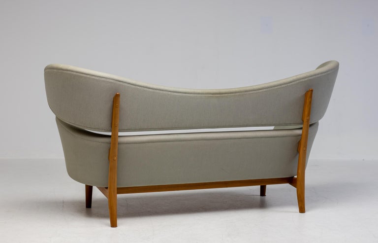 Early Baker Sofa by One Collection, Denmark — Teak Frame & Original Fabric - Image 11