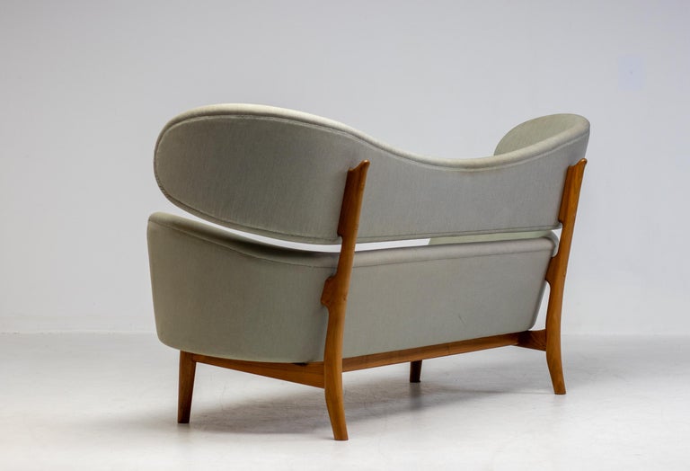 Early Baker Sofa by One Collection, Denmark — Teak Frame & Original Fabric - Image 4