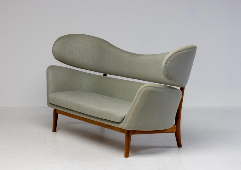 Early Baker Sofa by One Collection, Denmark — Teak Frame & Original Fabric - Image 13