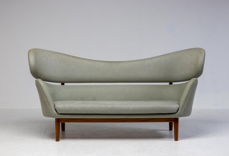 Early Baker Sofa by One Collection, Denmark — Teak Frame & Original Fabric - Image 18