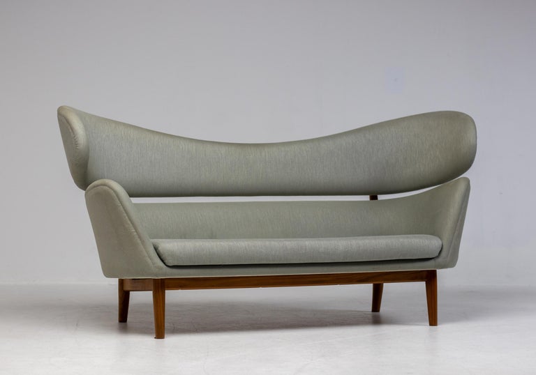 Early Baker Sofa by One Collection, Denmark — Teak Frame & Original Fabric - Image 16