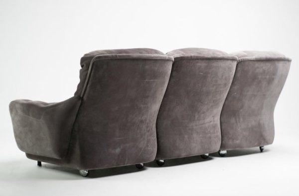 Michel Cadestin ‘Orchidée’ 3-Seater Sectional Sofa in Grey Suede by Airborne - Image 3