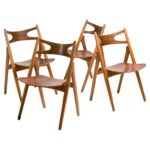 Hans J. Wegner Set of Four Sawbuck Chairs