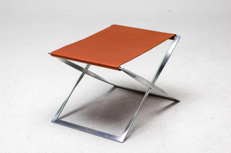 Poul Kjærholm PK-91 Folding Stool by E. Kold Christensen in Cognac Leather - Image 7