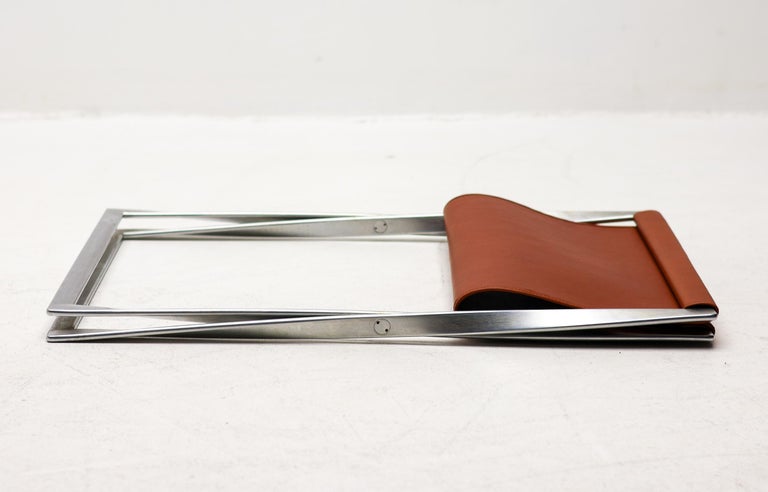 Poul Kjærholm PK-91 Folding Stool by E. Kold Christensen in Cognac Leather - Image 11