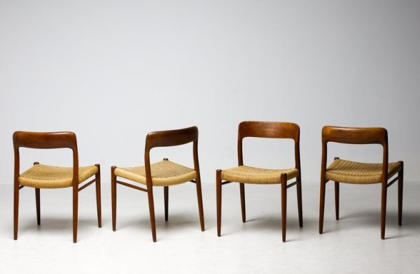 Set of 4 Model #75 Chairs, Niels Møller, JL Møllers Møbelfabrik, Denmark, 1960 - Image 16