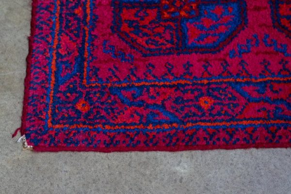 Mid 20th Century Red and Blue Handwoven Rug or Tapestry, Central Asia - Image 3