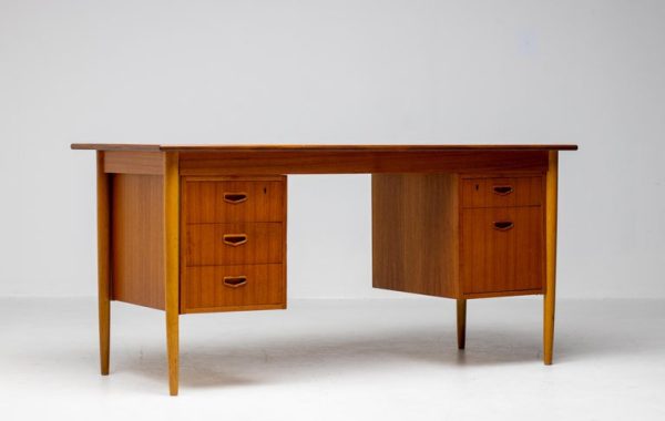 H.P. Hansen Danish Modern Teak Desk - Image 4