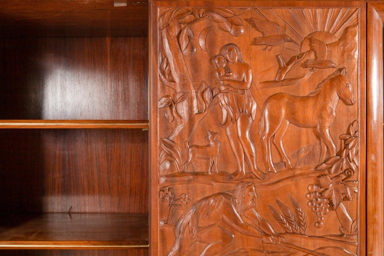 Monumental Italian Walnut and Bookmatched Rosewood Display Cabinet - Image 16
