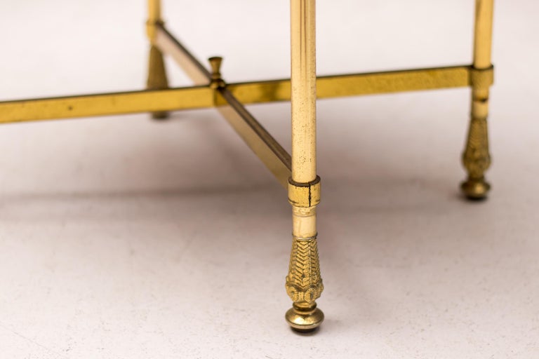 Mid-Century Aldo Tura Lacquered Goatskin and Brass Side Table, Italy, 1950s - Image 5