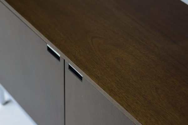Florence Knoll Walnut Sideboard Mid Century Modern Executive Boardroom Storage - Image 7