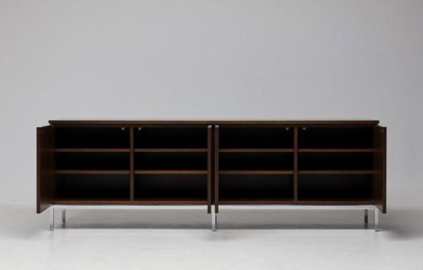 Florence Knoll Walnut Sideboard Mid Century Modern Executive Boardroom Storage - Image 5