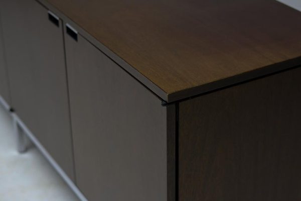Florence Knoll Walnut Sideboard Mid Century Modern Executive Boardroom Storage - Image 12