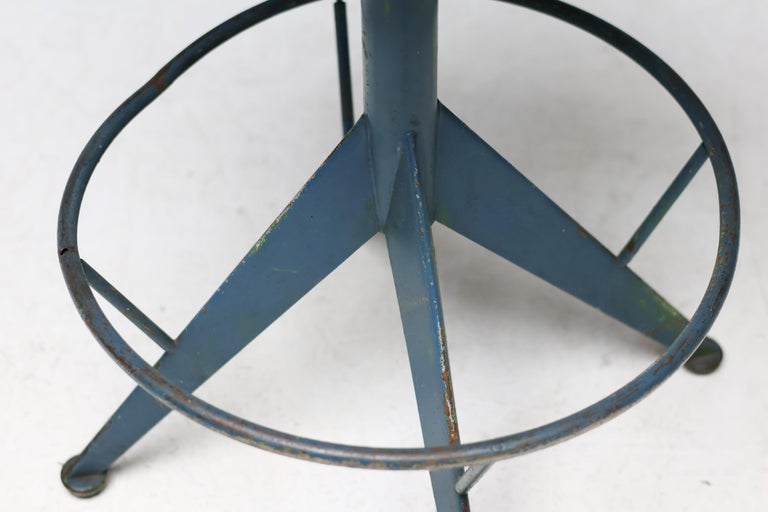 Mid-Century Industrial Adjustable Green Stool by Mautren, Italy, 1960 - Image 5