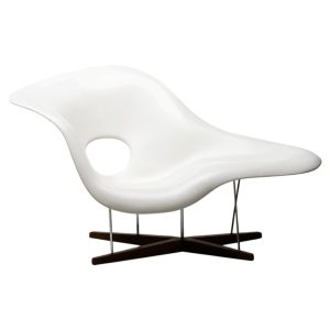 Early 2001 Vitra Eames La Chaise – Labeled, Sculptural Bone-White Patina